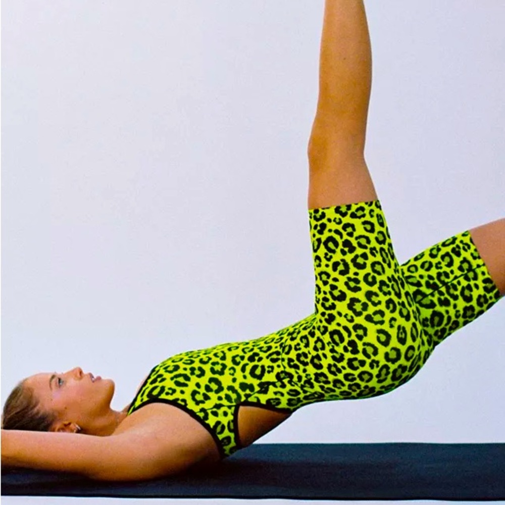 Adam Selman Sport neon leopard onesie